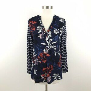 Joules Womens 4 Top Beatrice Floral Stripes Long